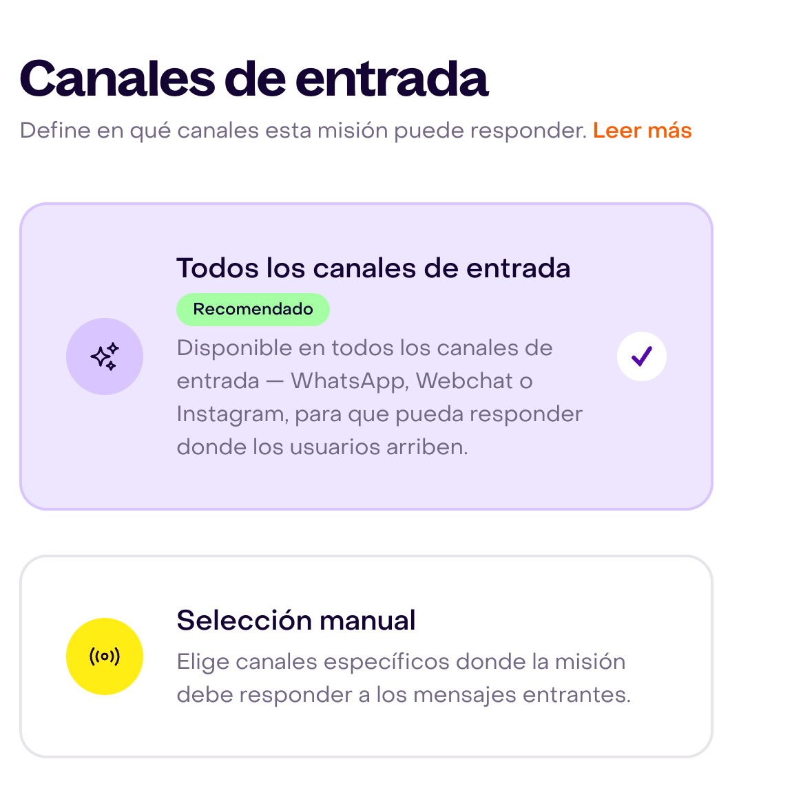 Canales de entrada compartidos sin guardar