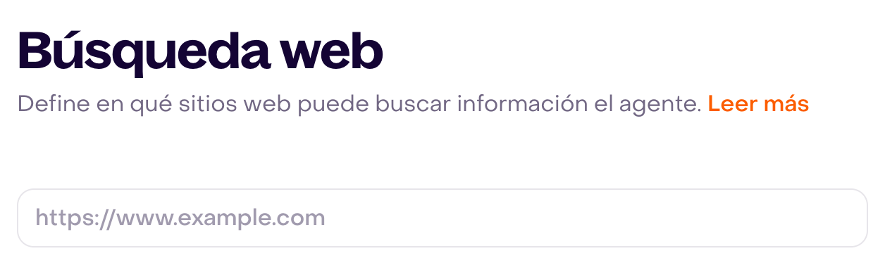 Búsqueda web vacía con placeholder