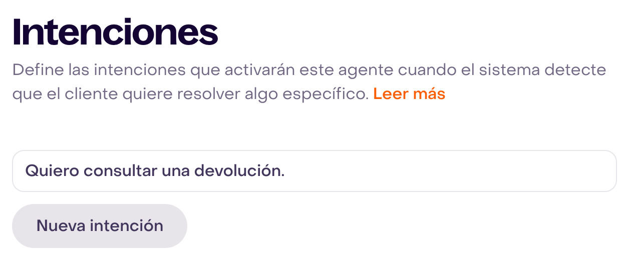 Frase de intención sin agregar ni clasificar